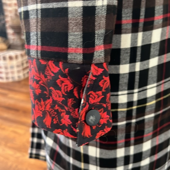 Alice + Olivia Women's White Zazie Plaid Printed Reversible Coat Jacket Size S - Picture 6 of 13